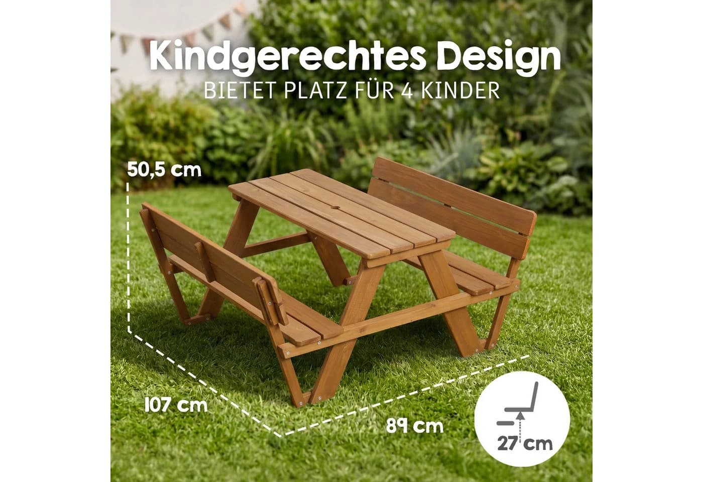 ROBA Kindersitzgruppe Picknick for 4 Outdoor + Teakholz-Optik Massivholz - Bild 3
