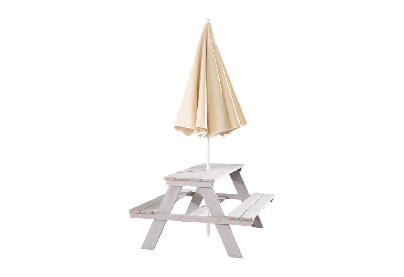ROBA Picknick for 4 Outdoor + Kindersitzgruppe Grau mit Sonnenschirm