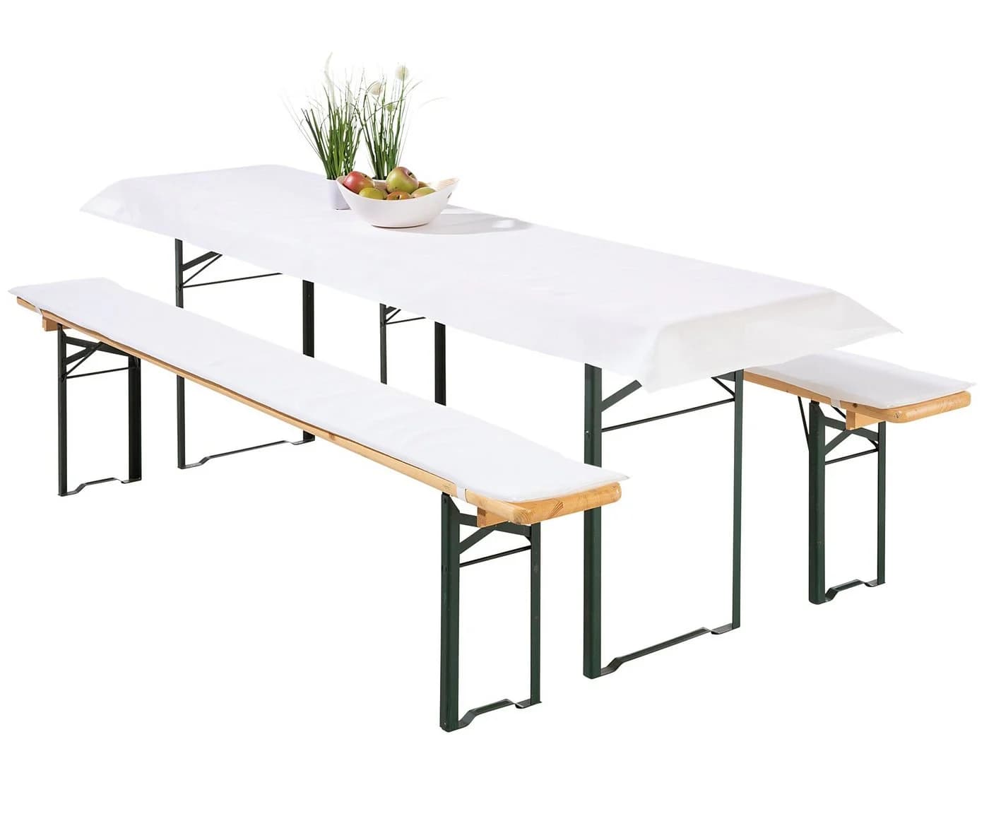 heimtexland Hussen-Set Bierzeltgarnitur 3-tlg. Weiß Polycotton