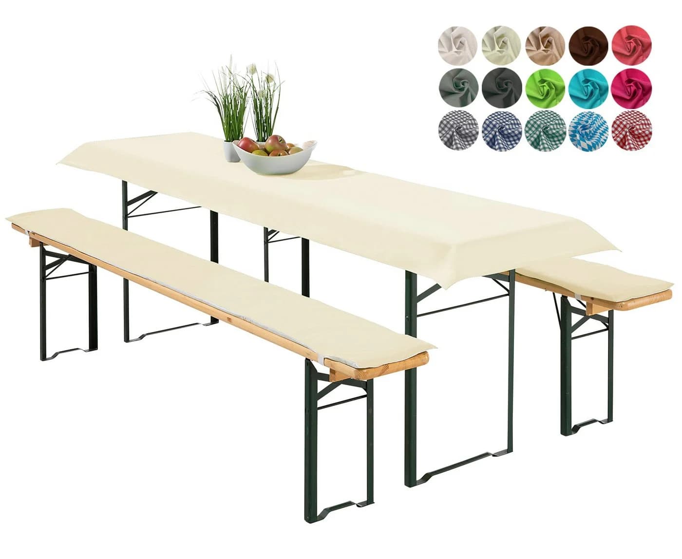 heimtexland Hussen-Set Bierzeltgarnitur 3-tlg. Beige Polycotton - Bild 2
