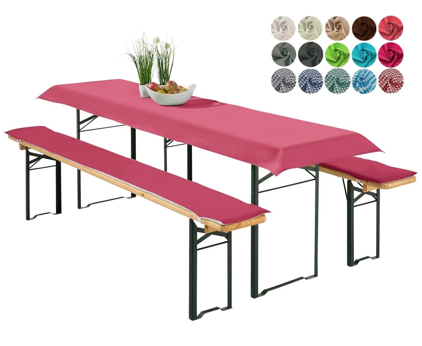 heimtexland Hussen-Set Bierzeltgarnitur Rosa Polycotton 3-tlg. - Bild 2