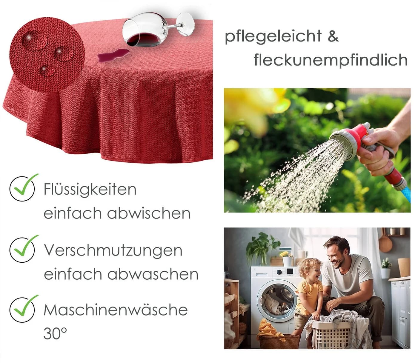 heimtexland Gartentischdecke Outdoor Dunkelgrün Wetterfest UV-beständig - Bild 5