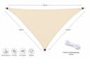 heimtexland Sonnensegel Dreieckig Beige UV-Schutz Wetterfest Bild 1