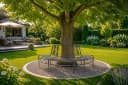 Greemotion Baumbank Toulouse Halbrund Stahl Grau Bild 3