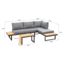 Greemotion Gartenlounge-Set Samara Anthrazit/Teakholz mit Kissen & Tisch Bild 4