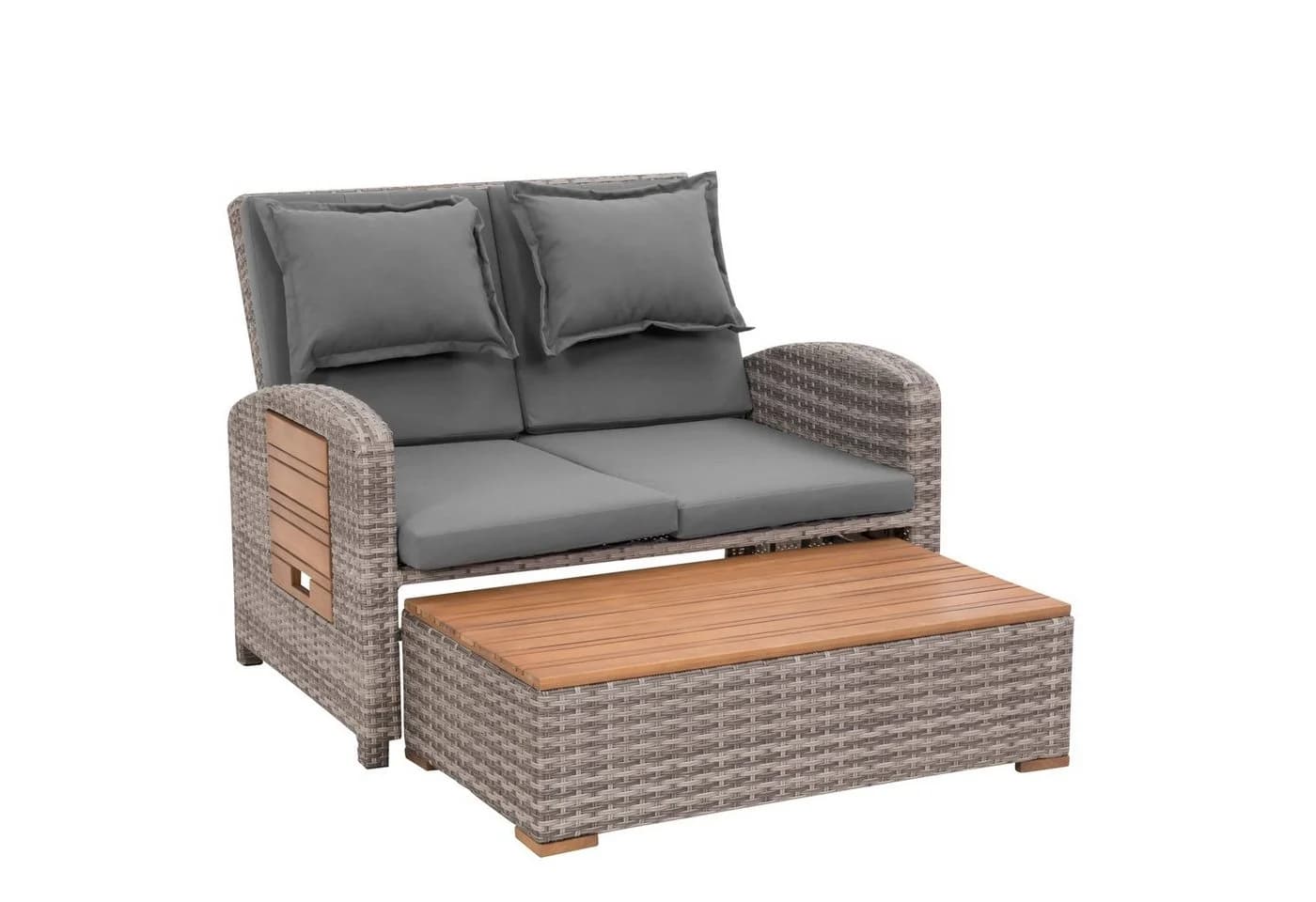 Loungegarnitur 2-teilig Bahia Tobago Holz/Metall mit Kissen - Bild 5