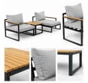 Greemotion Balkonset Retiro 5-tlg. Aluminium Grau Holz-Optik Bild 4