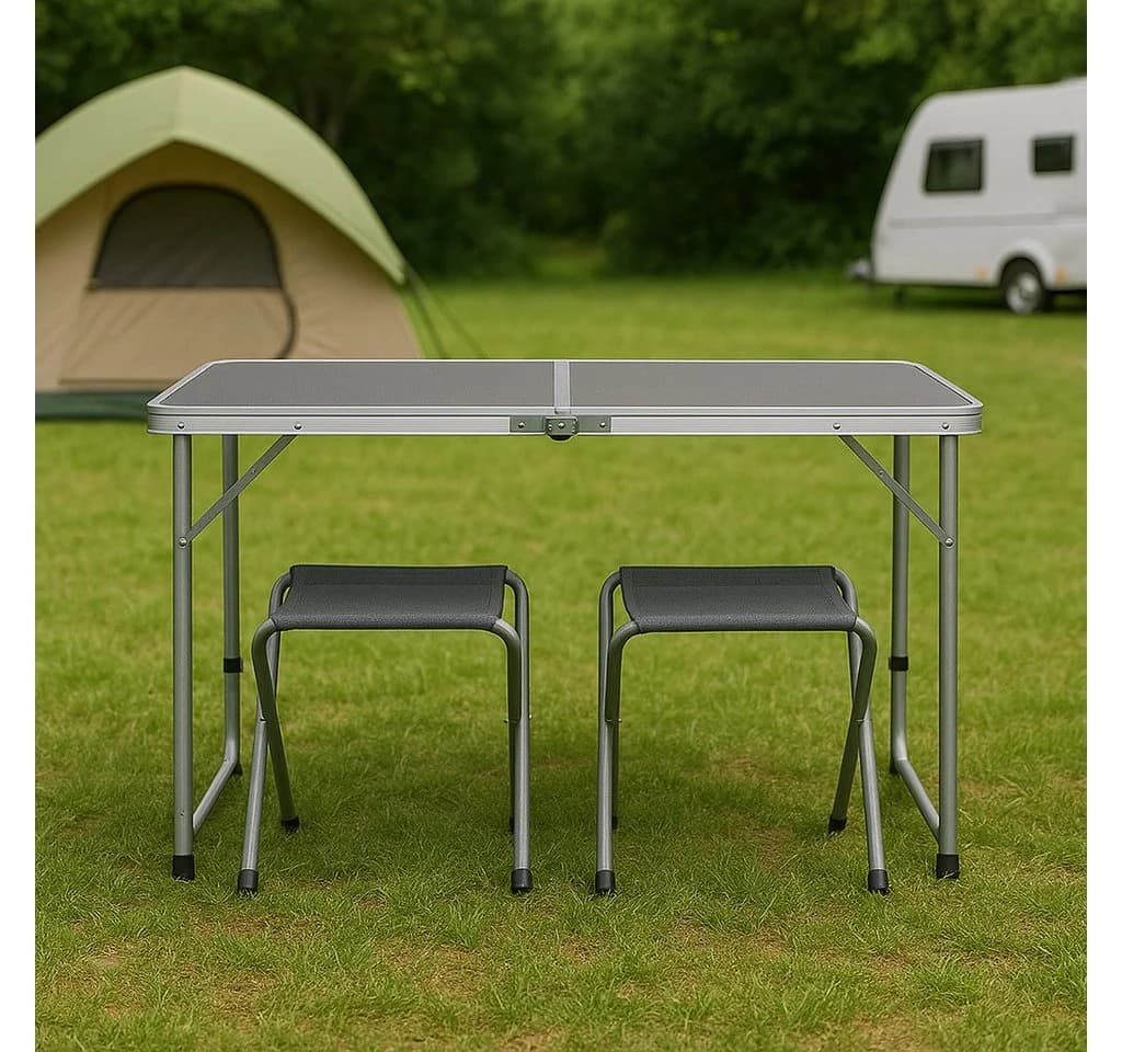 Greemotion Campingtisch Faro Set 5-tlg. Anthrazit Aluminium Klappbar - Bild 3