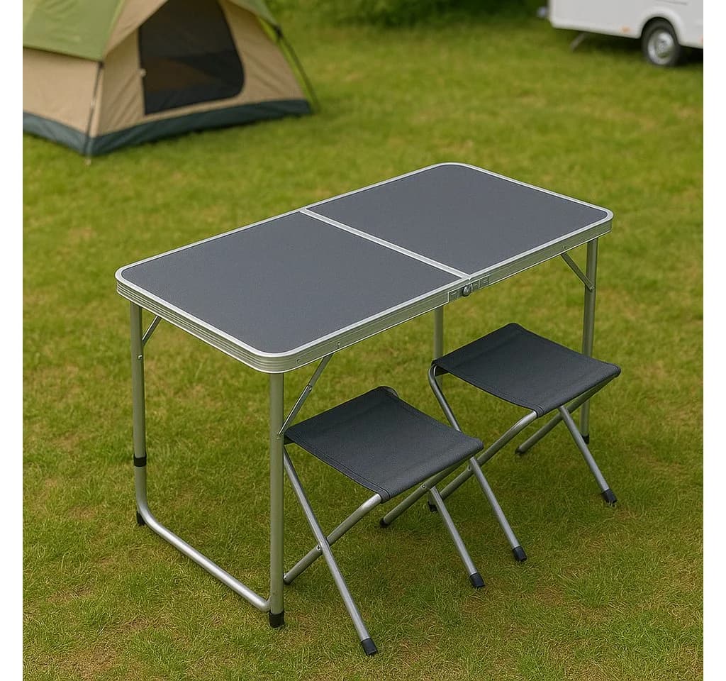 Greemotion Campingtisch Faro Set 5-tlg. Anthrazit Aluminium Klappbar - Bild 4
