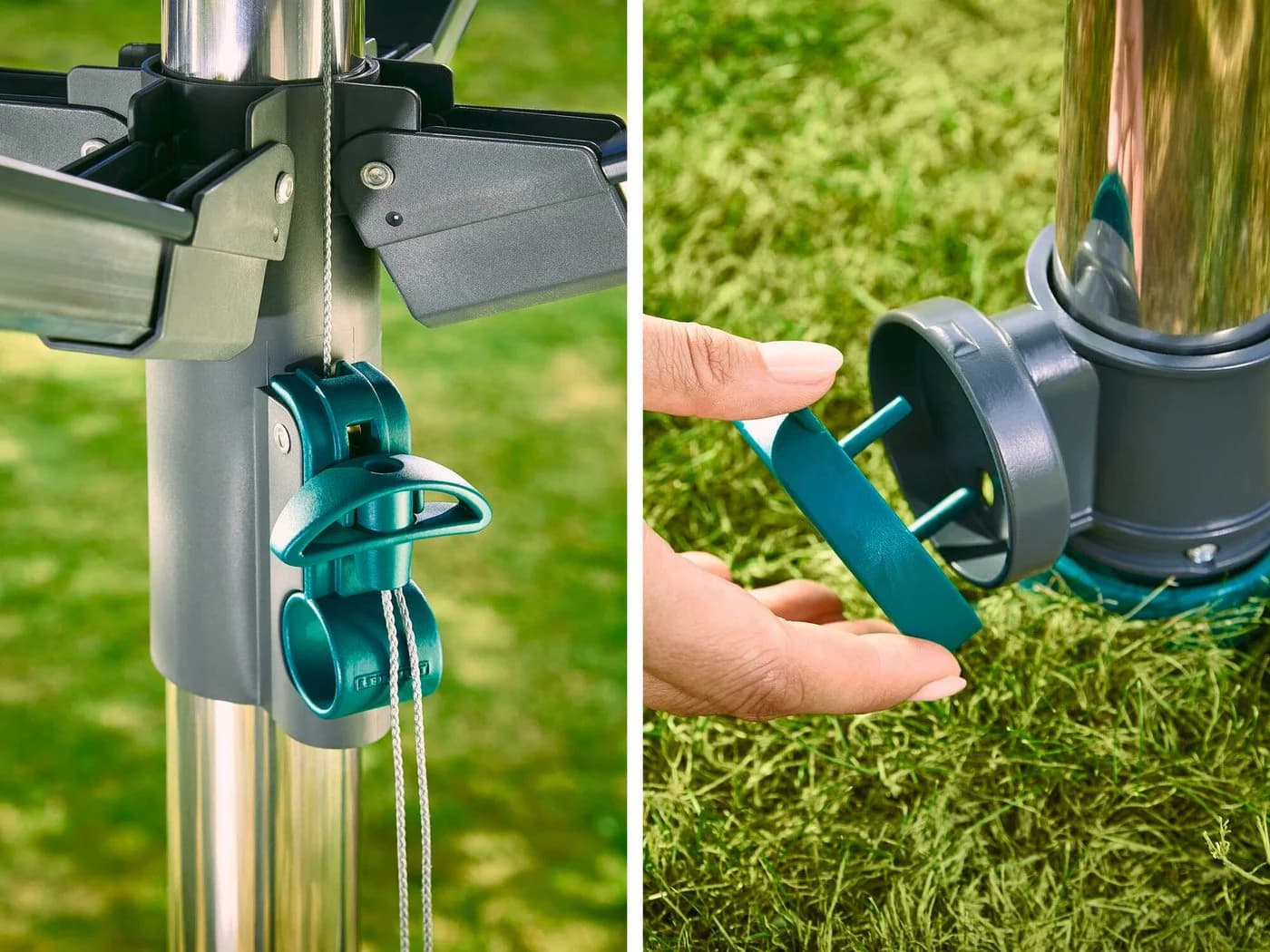 Leifheit Wäschespinne LinoProtect 400 mit Dach und Teleskop-Mechanismus - Bild 4