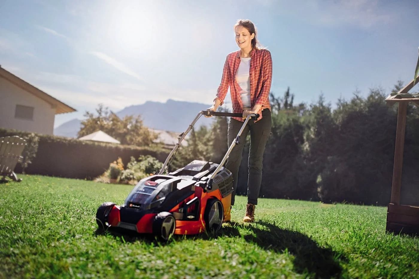 Einhell Akkurasenmäher GE-CM 43 Li M Kit Rot 43cm