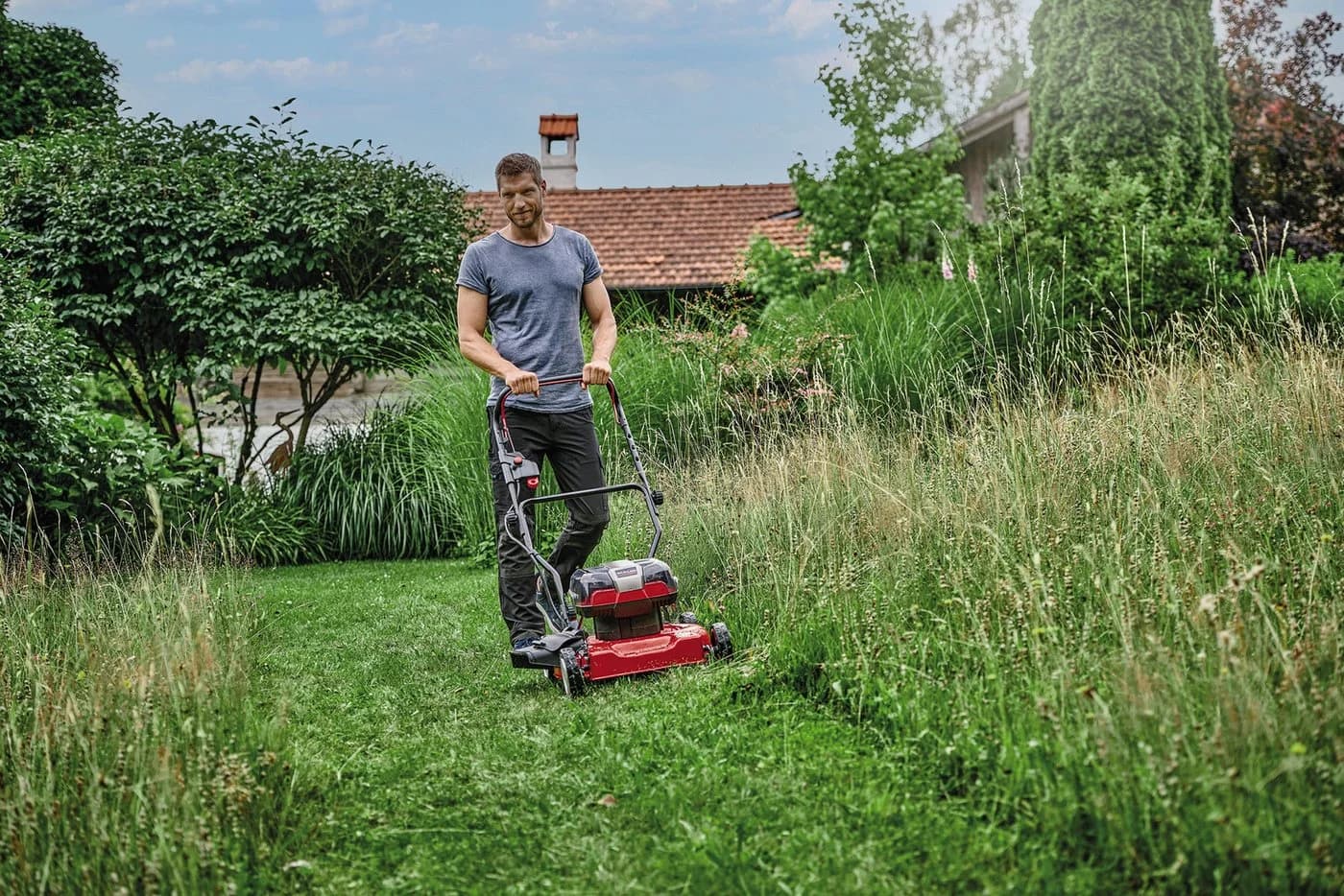Einhell Akku-Rasenmäher GE-CM 36/48 Li M-Solo Rot