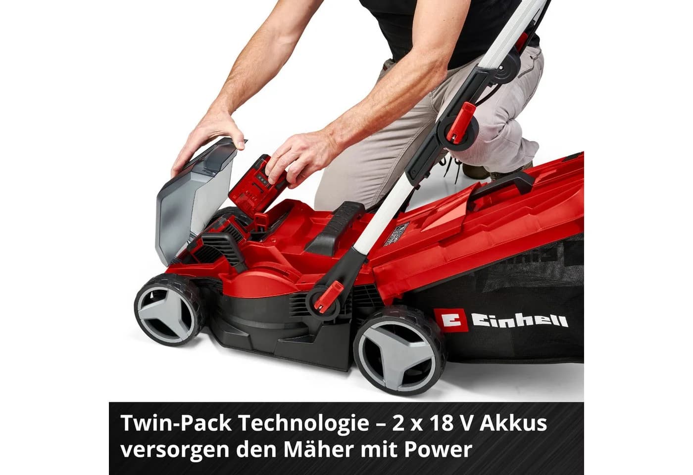 Einhell Akku-Rasenmäher RASARRO 36/34 Rot mit 2x Akku - Bild 4