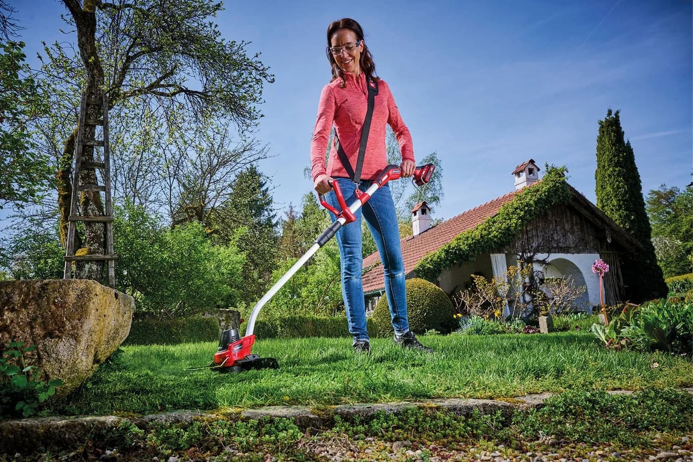 Einhell Akku-Rasentrimmer GE-CT 18/33 Li E-Solo Rot/Schwarz