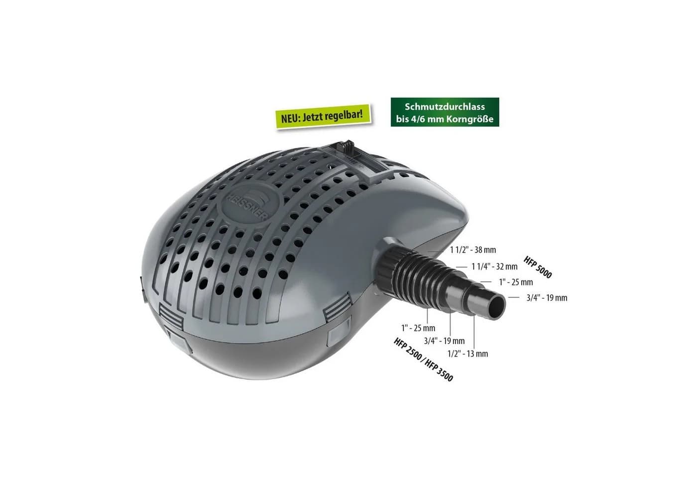 Heissner Aqua Craft eco Filter- und Bachlaufpumpe 4900 L/h Schwarz