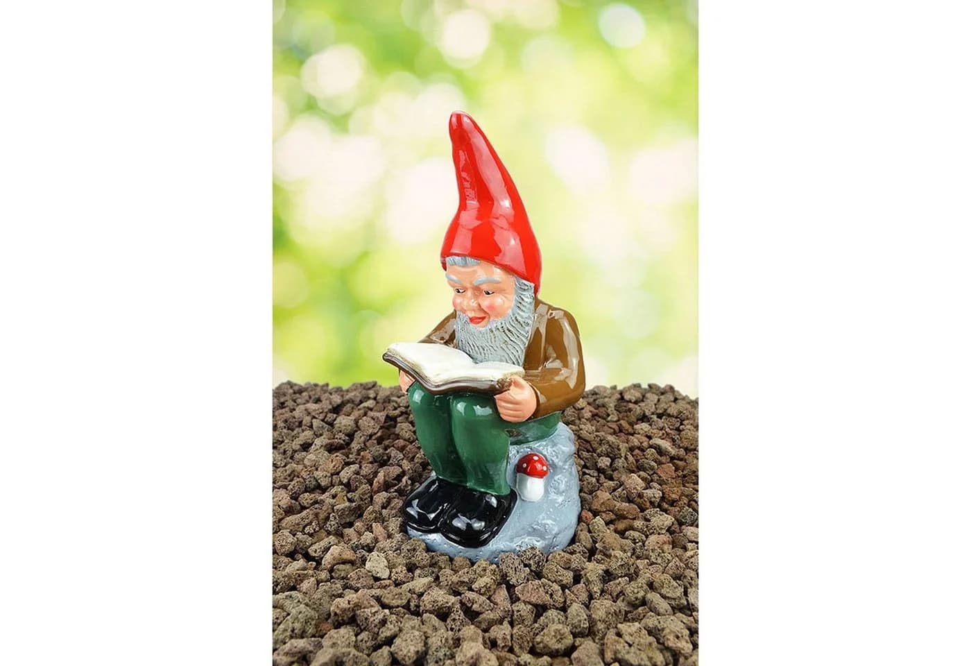 Heissner Gartenzwerg 'Wilhelm' Bücherwur Keramik Bunt - Bild 3