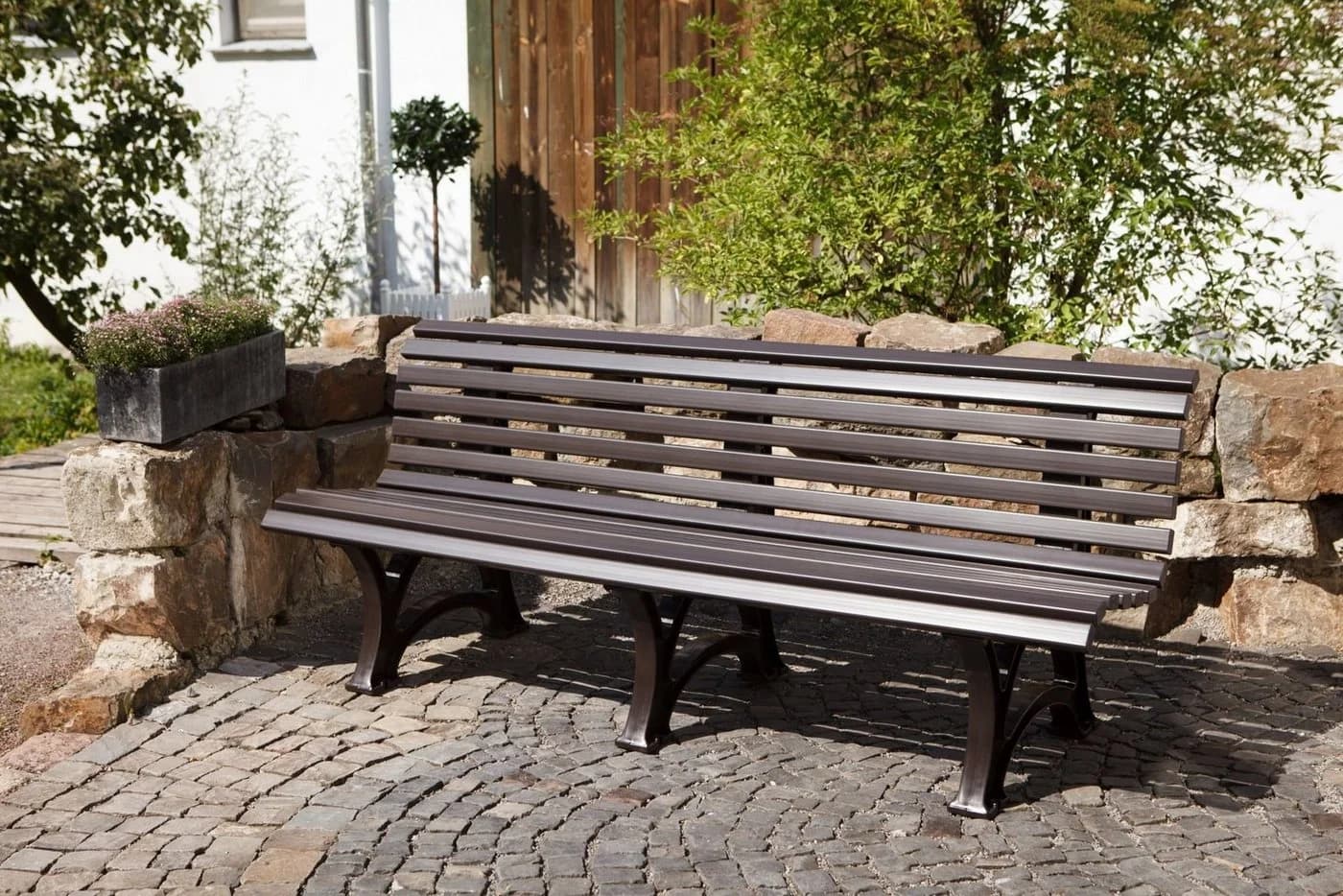 Blome Gartenbank Helgoland 4-Sitzer Kunststoff Weiß - Bild 4