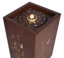 Frank Flechtwaren Gartenbrunnen Blumenwiese Metall Rostfinish LED Bild 2