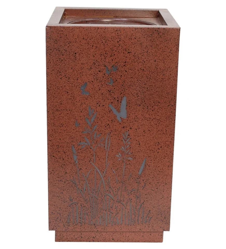Frank Flechtwaren Gartenbrunnen Blumenwiese Metall Rostfinish LED - Bild 4