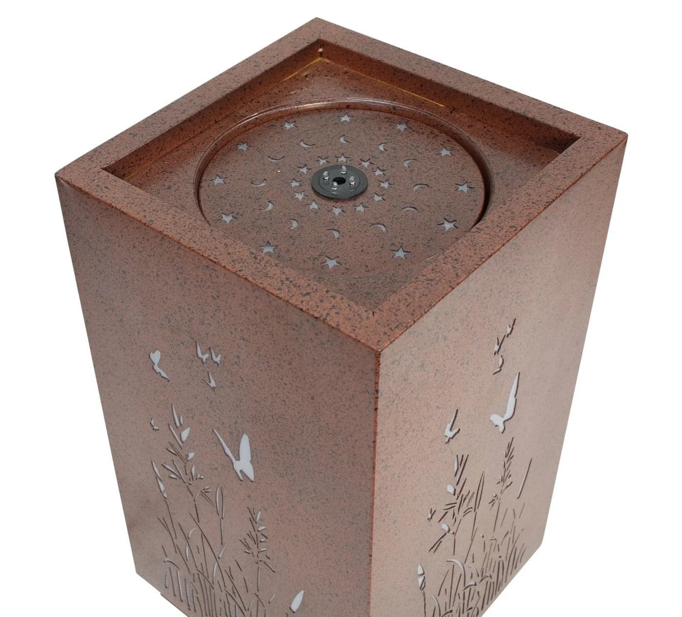 Frank Flechtwaren Gartenbrunnen Blumenwiese Metall Rostfinish LED - Bild 5