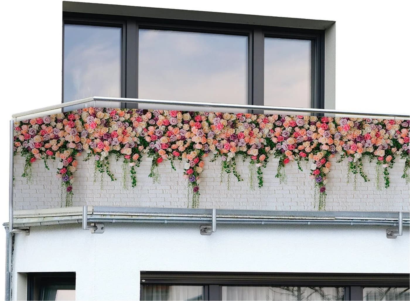 Balkon-Sichtschutz Mod. Rosen 5 m UV- und witterungsbeständig Maximex - Bild 3
