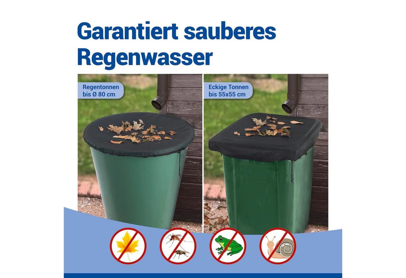 Maximex Regentonnennetz 3-tlg. Schwarz Ø 95 cm mit Zugband - Bild 3