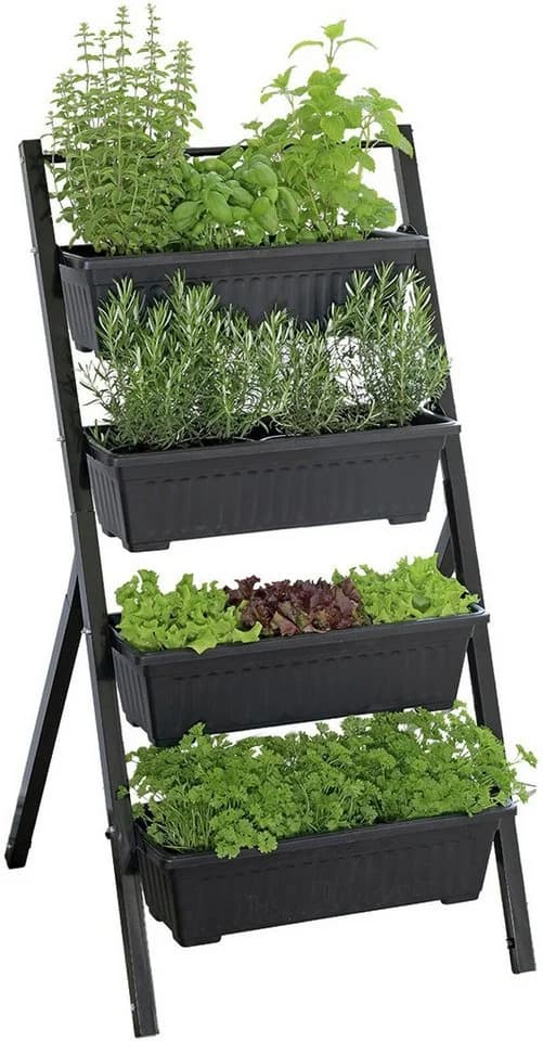 Maximex Vertikales Hochbeet 4 Etagen für Balkon Terrasse Wintergarten