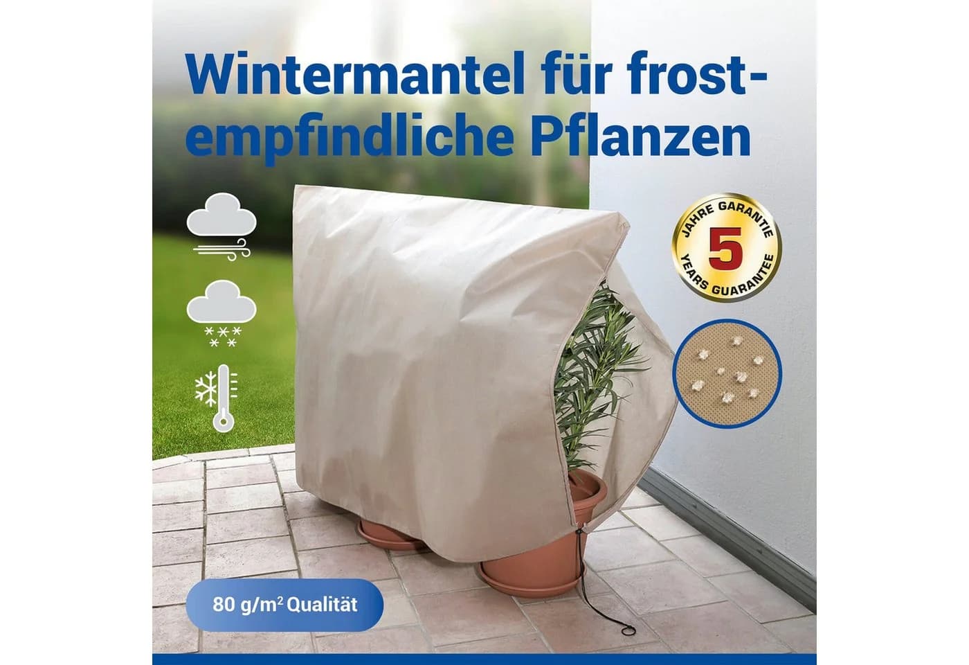 Maximex Pflanzenschutz-Vlies 180 x 120 cm Beige - Bild 3