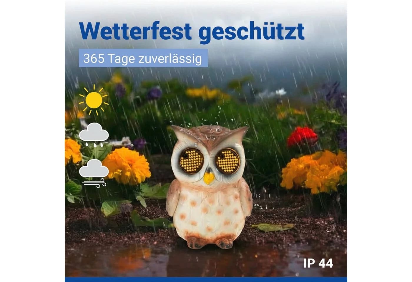 MAXIMEX LED Dekofigur Eule Solar Gartenfigur Blinky Eyes - Bild 5