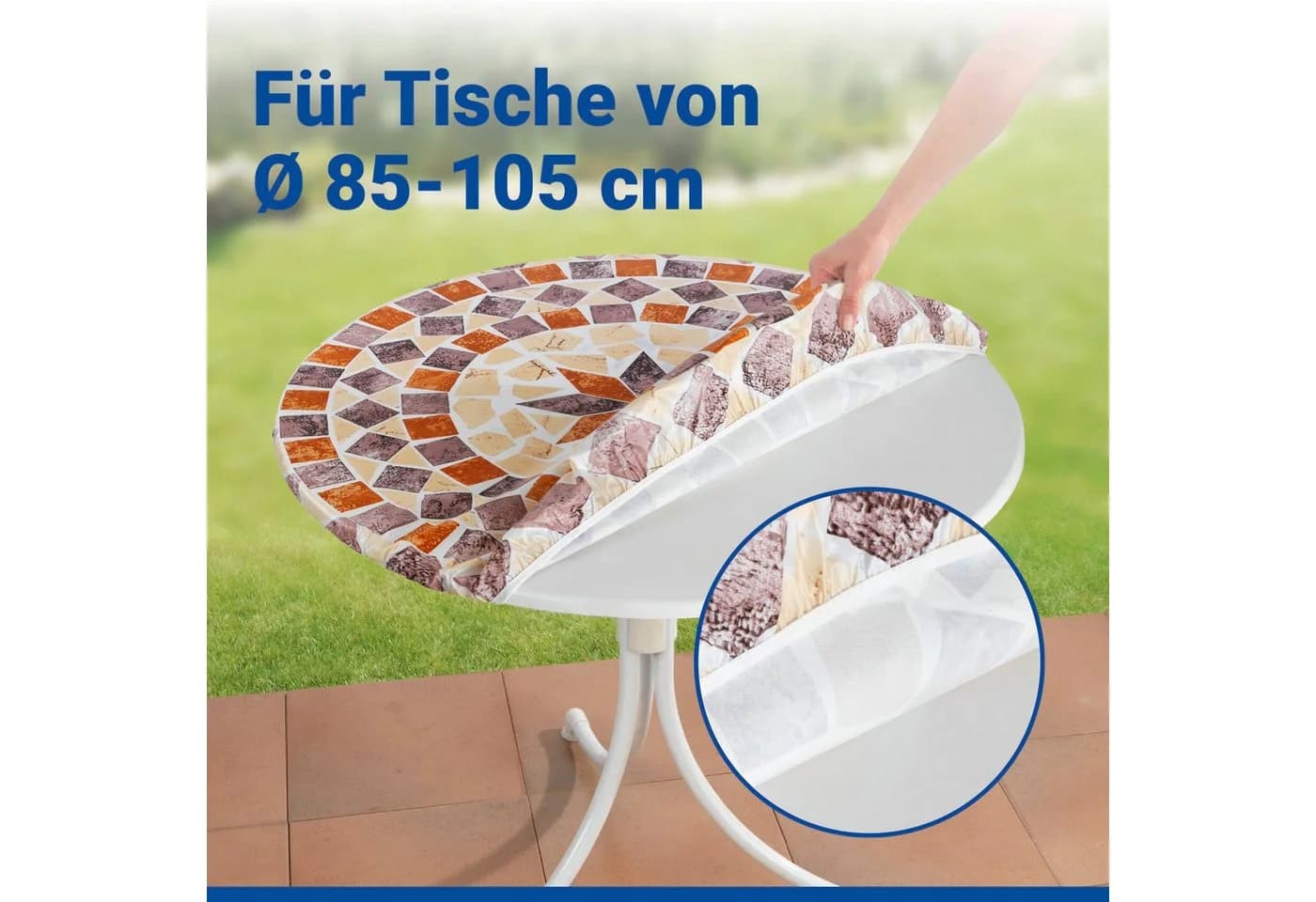 Maximex Gartentischdecke Spann-Tischdecke Mediterran Ø 85-105 cm - Bild 3