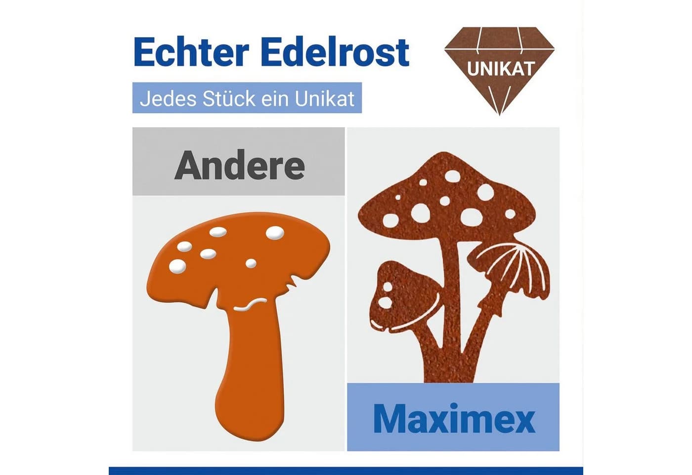 Maximex Gartenstecker Pilz Terracotta Metall - Bild 5