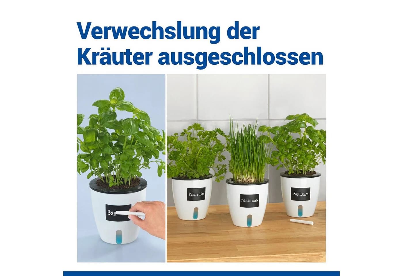 Maximex Selbstbewässernde Pflanztöpfe Set 3 St mit Wasserstandsanzeige - Bild 4