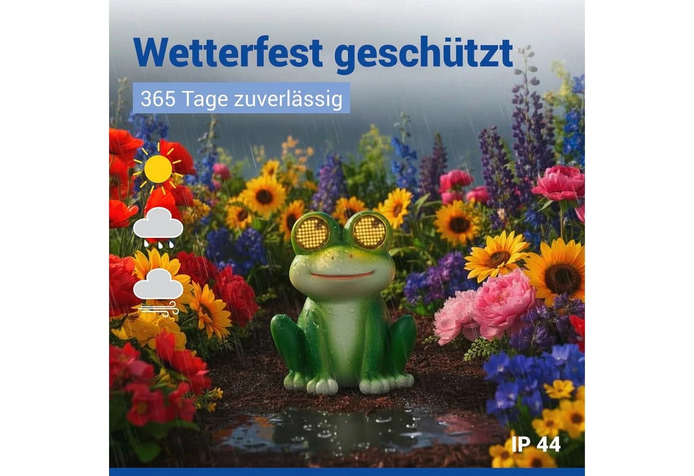 Maximex LED Dekofigur Frosch Solar Gartenfigur Blinky Eyes - Bild 5