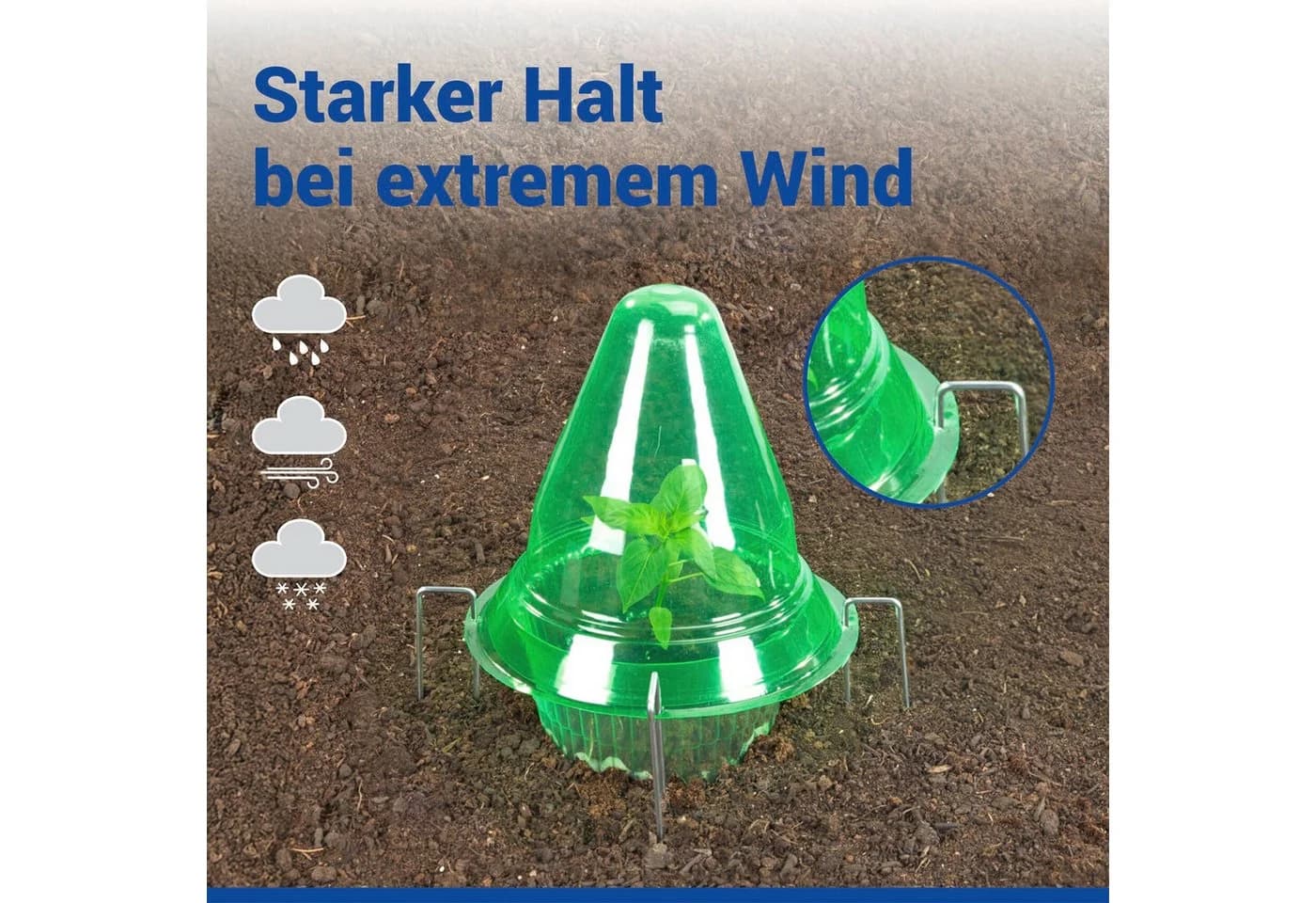 Maximex Pflanzenschutzdach Set 3 Stück Grün Pflanzendom mit Bewässerungsring - Bild 4