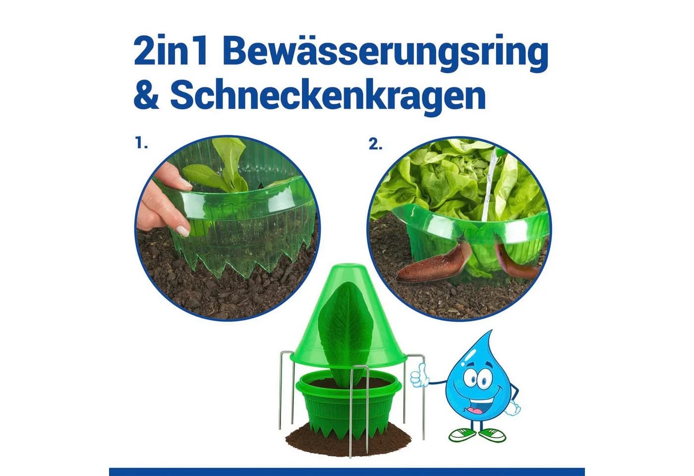 Maximex Pflanzenschutzdach Set 3 Stück Grün Pflanzendom mit Bewässerungsring - Bild 5