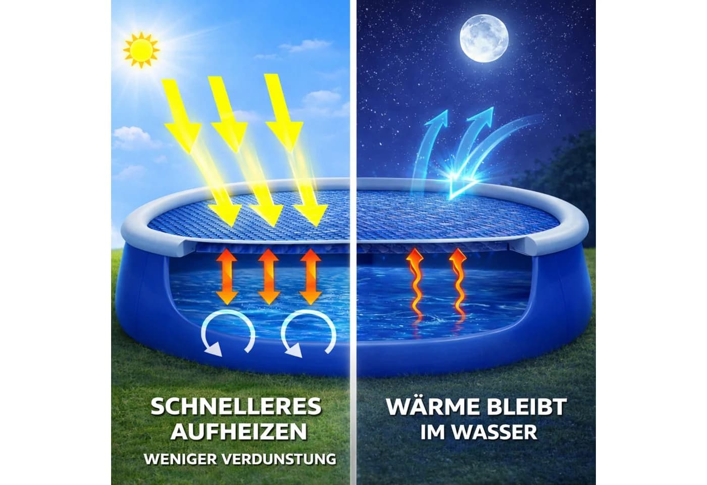 Wehncke Solarcover für Quick-Up-Pools Ø 396cm Blau - Bild 3
