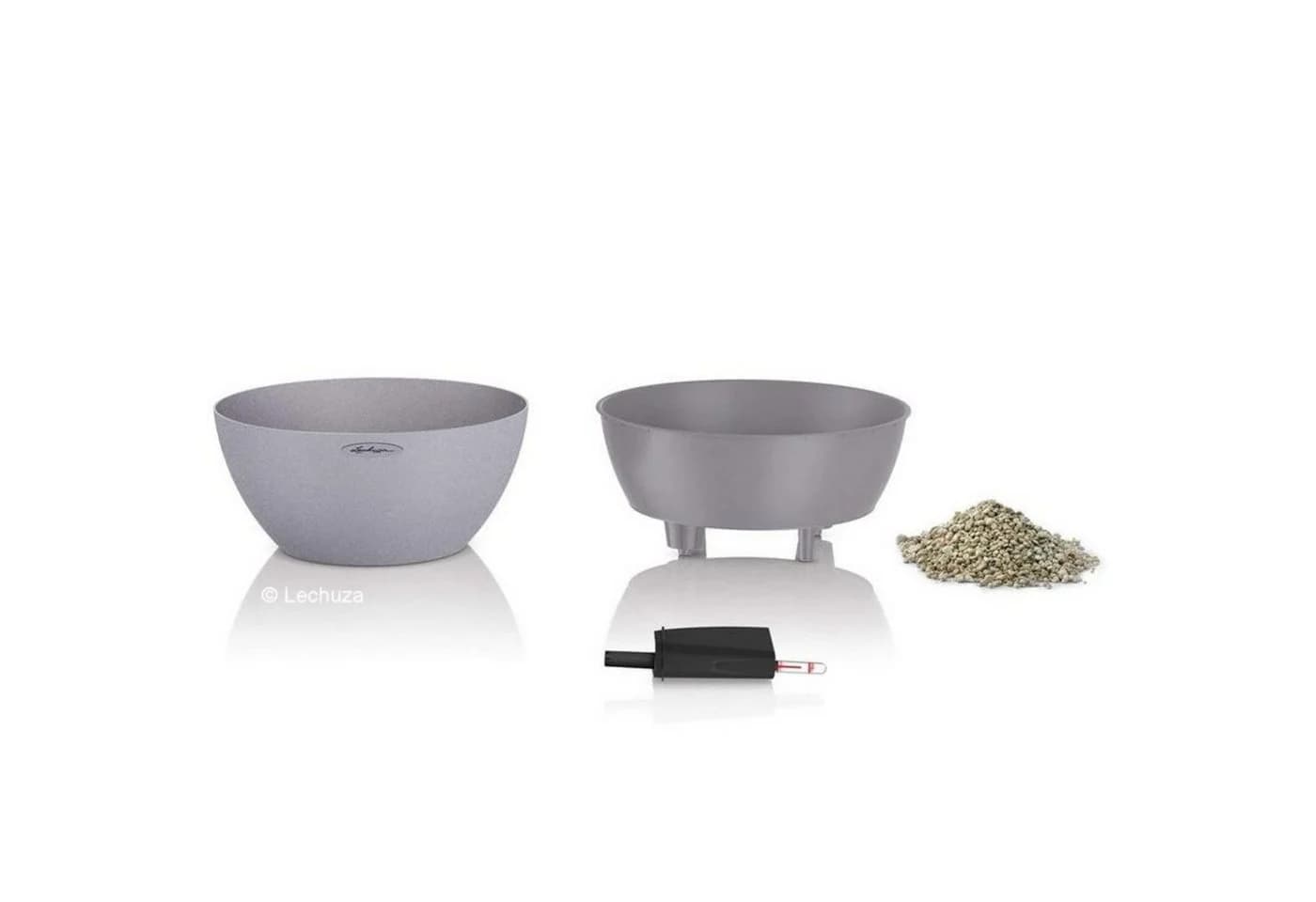 Lechuza® Pflanzschale Cubeto Stone 30 quarzweiß
