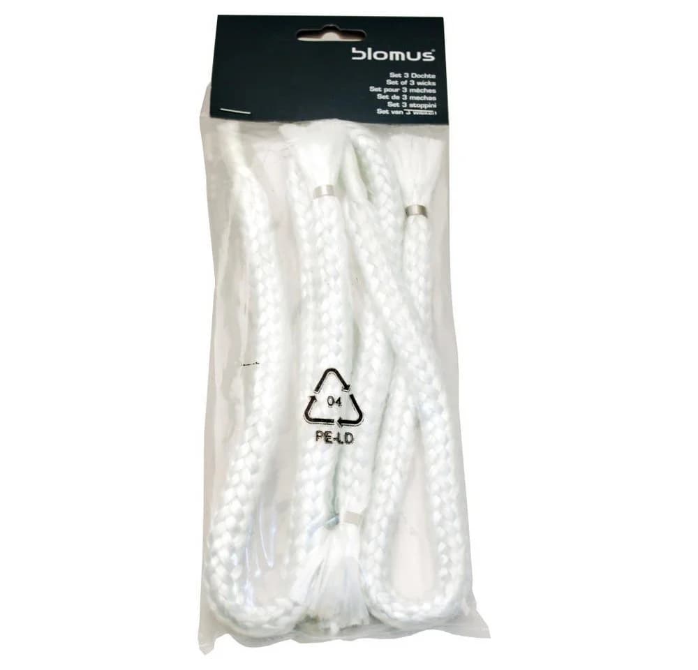 Blomus Gartenleuchte Dochte 11mm 3er-Set für Palos Fackel Grau