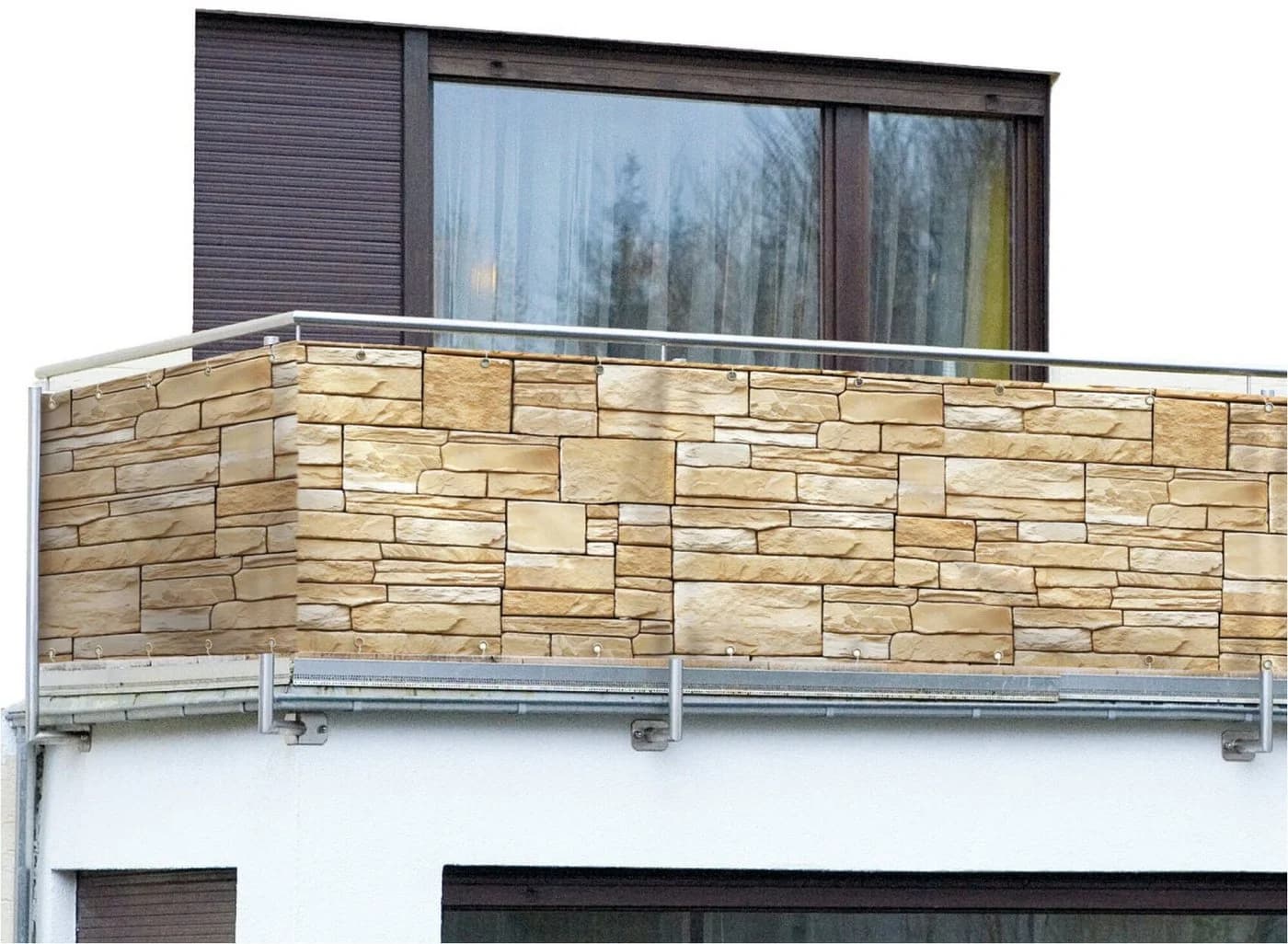 Maximex Balkon-Sichtschutz Mauer 5 m UV- und witterungsbeständig - Bild 3