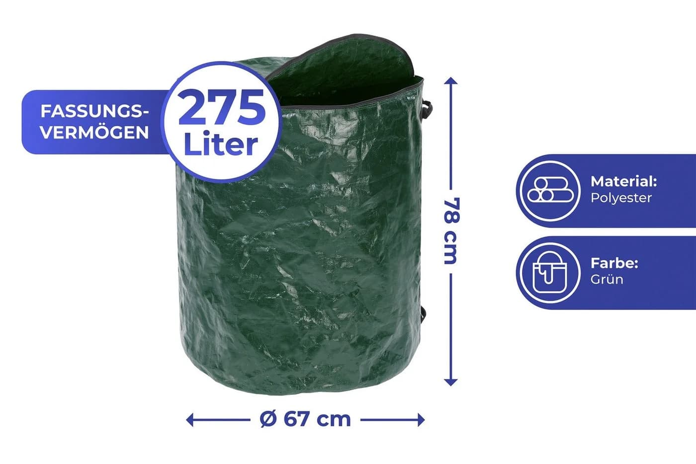 WENKO Gartensack XXL Grün Kunststoff - Bild 5
