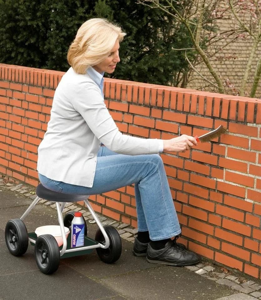 WENKO Rollsitz SECURA Schwarz mit Ablage für Gartenarbeit - Bild 3