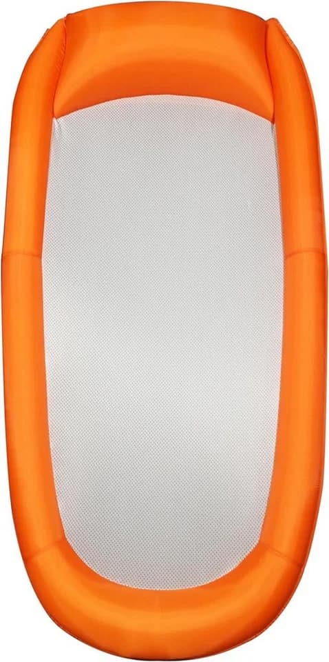 Best Sporting Wasserhängematte Mesh Mat - Aufblasbare Luftmatratze Orange-Weiß
