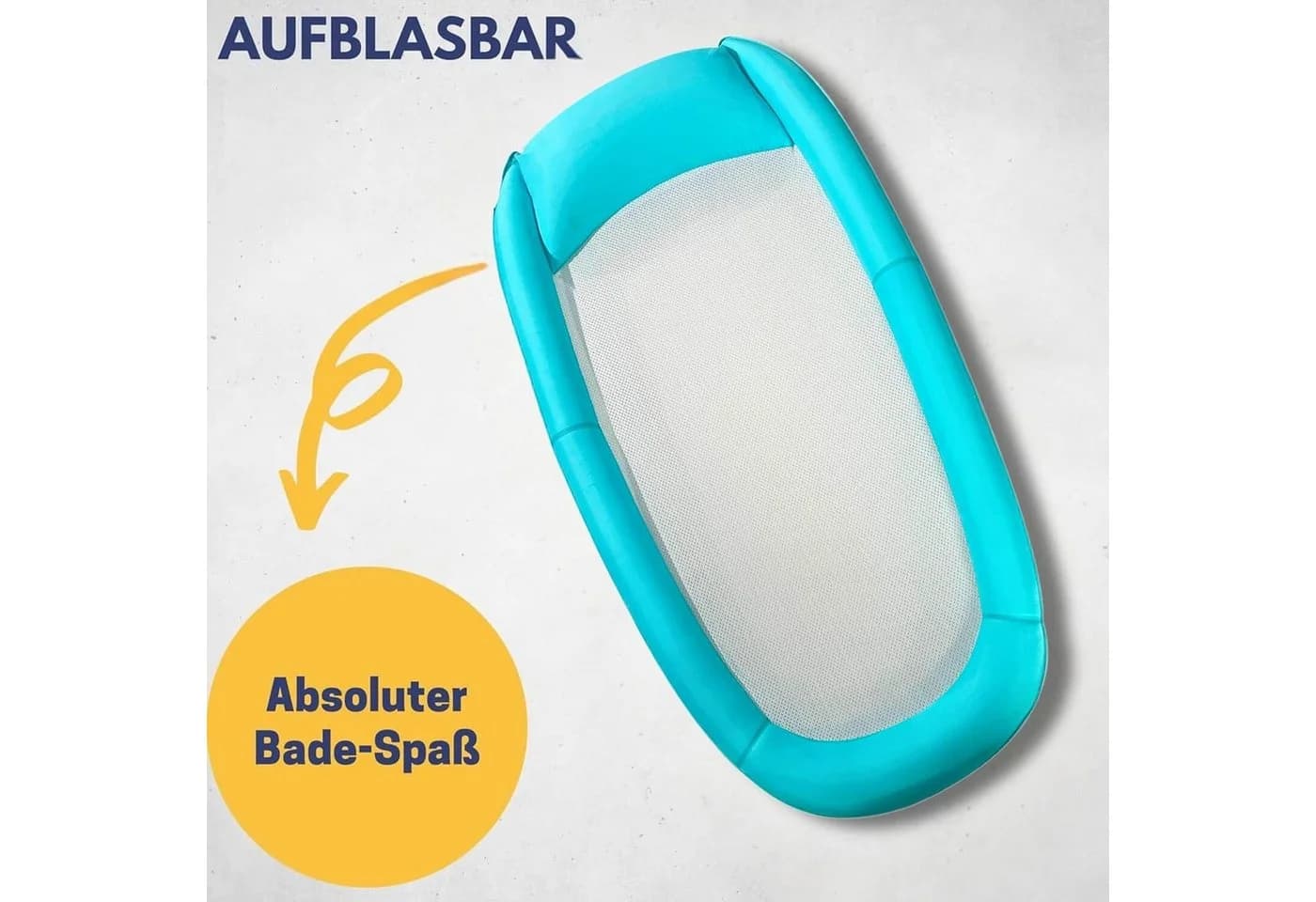 Best Sporting Wasserhängematte Mesh Mat Aufblasbare Luftmatratze Türkis-Weiß - Bild 3