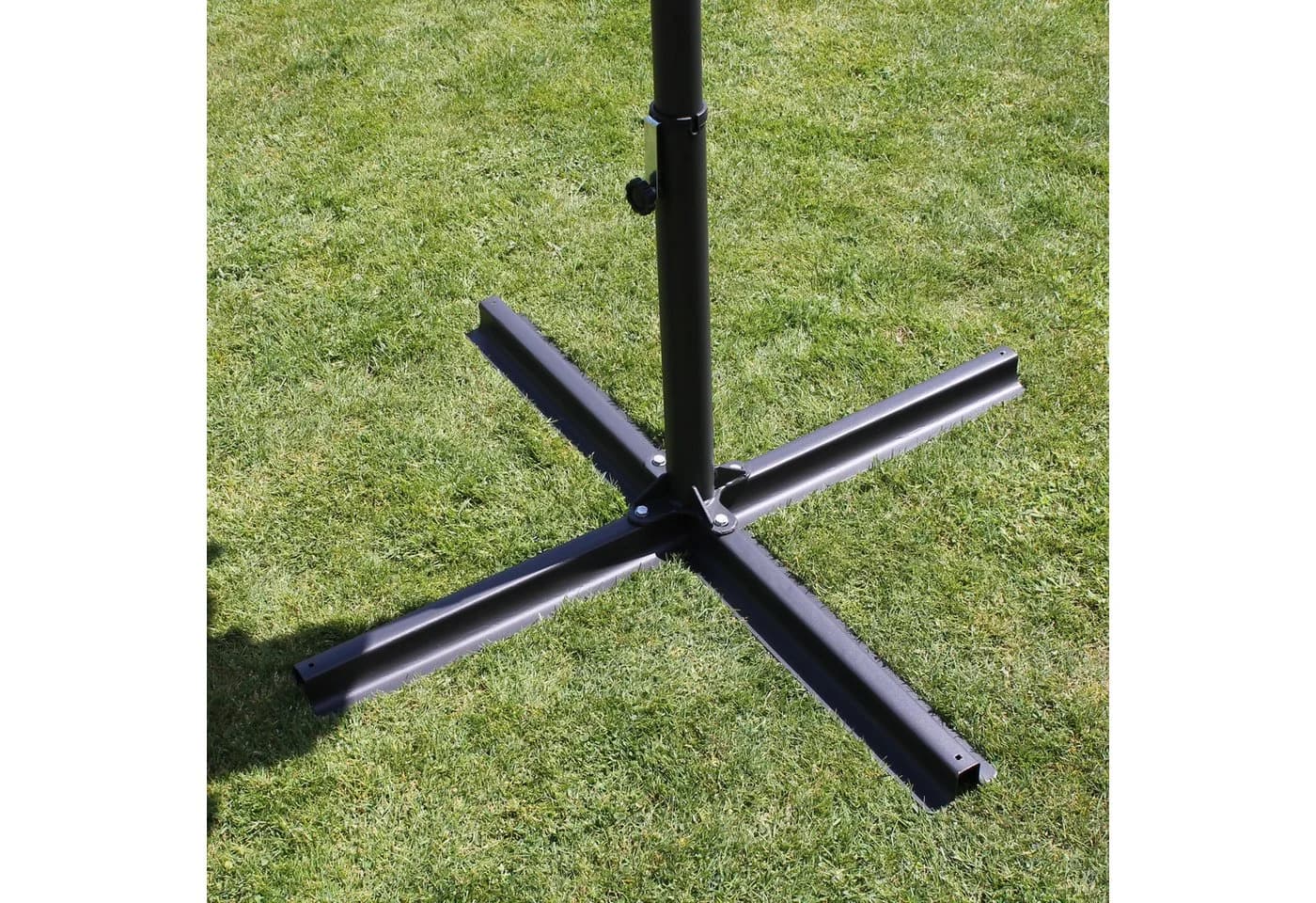 Leco Stahl-Kreuzständer Schwarz für Sonnenschirme