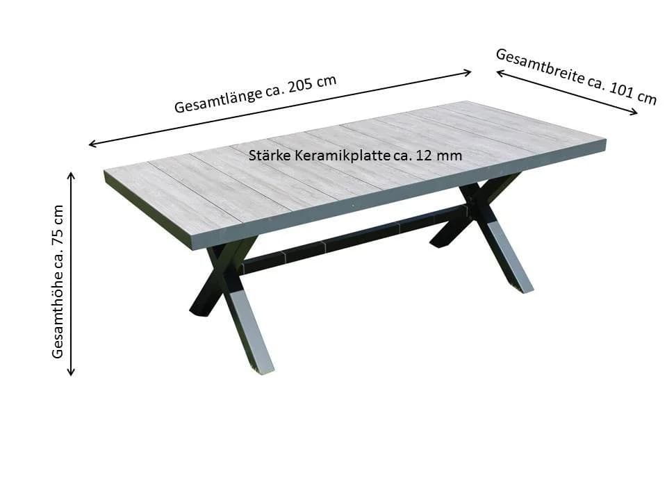 Leco Gartentisch Tisch Manhattan XXL - Anthrazit