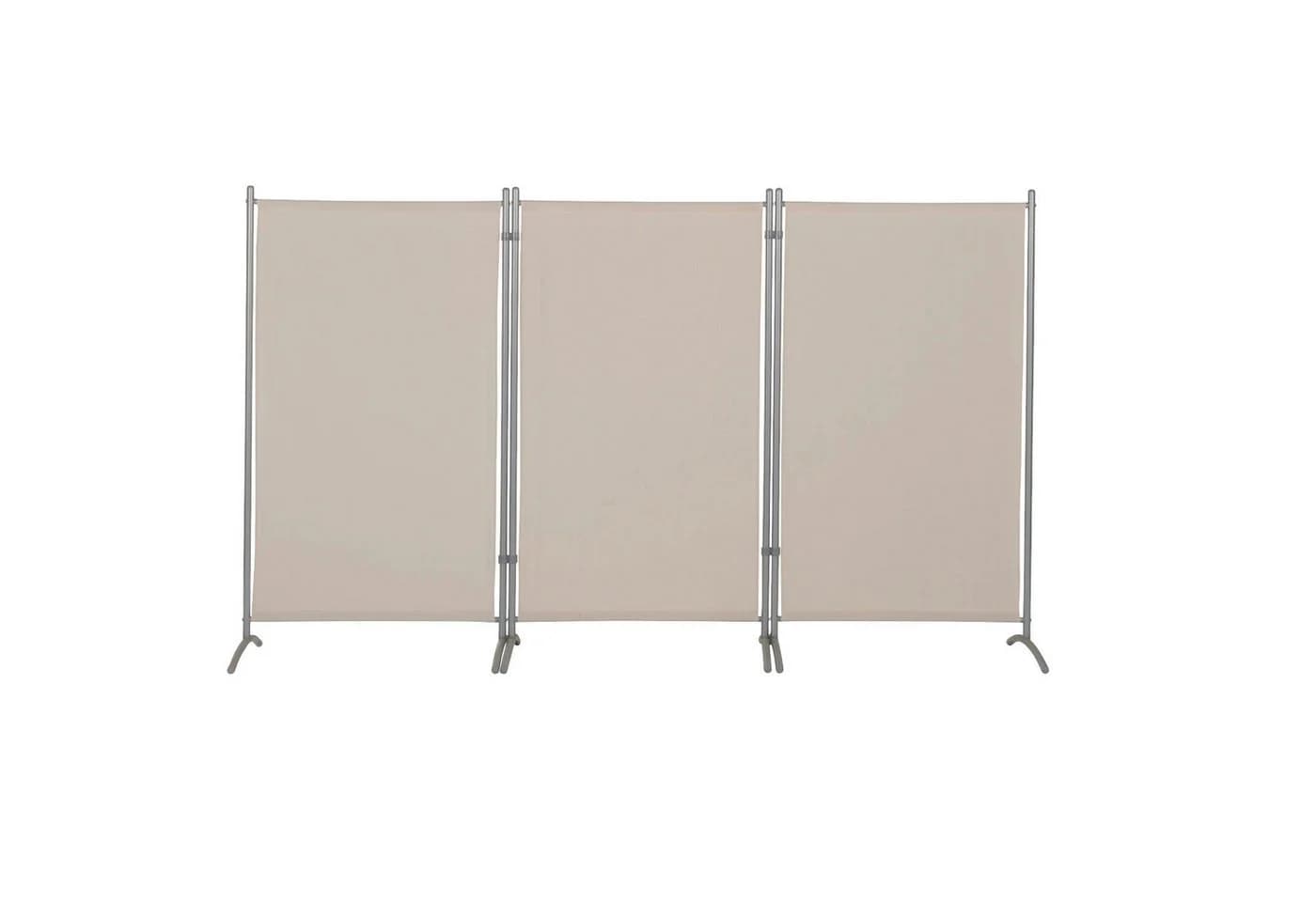Leco Stellwand 3-teilig Beige Polyester Stahl Kunststoff