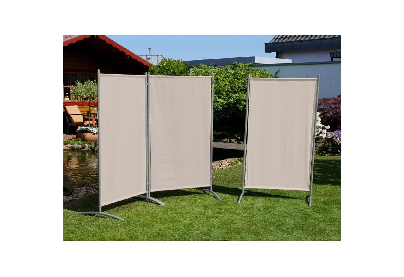 Leco Stellwand 3-teilig Beige Polyester Stahl Kunststoff - Bild 2