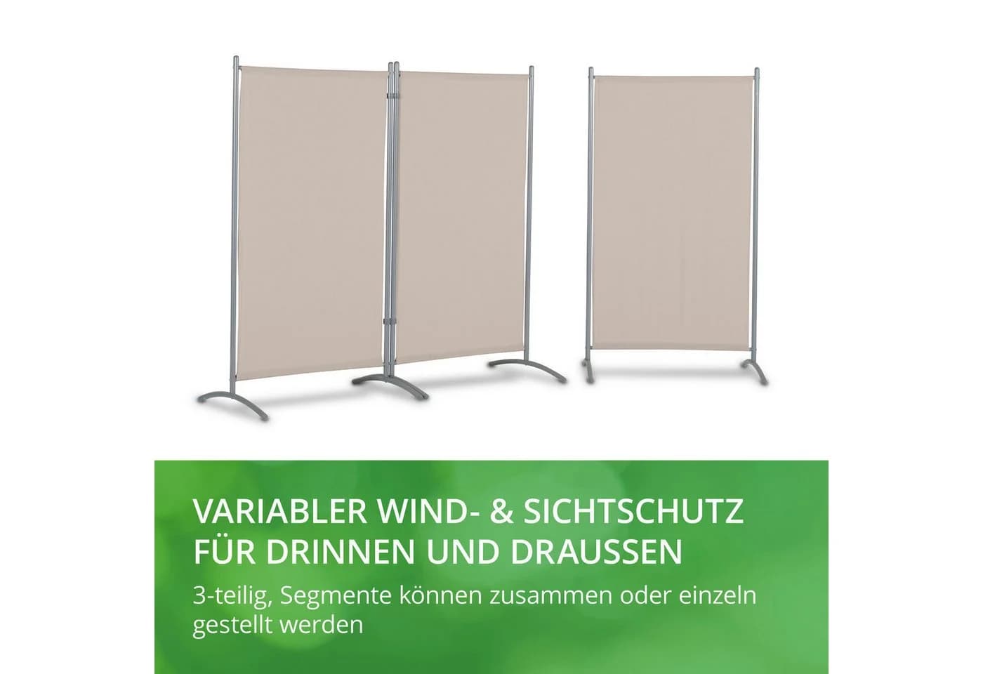 Leco Stellwand 3-teilig Beige Polyester Stahl Kunststoff - Bild 5