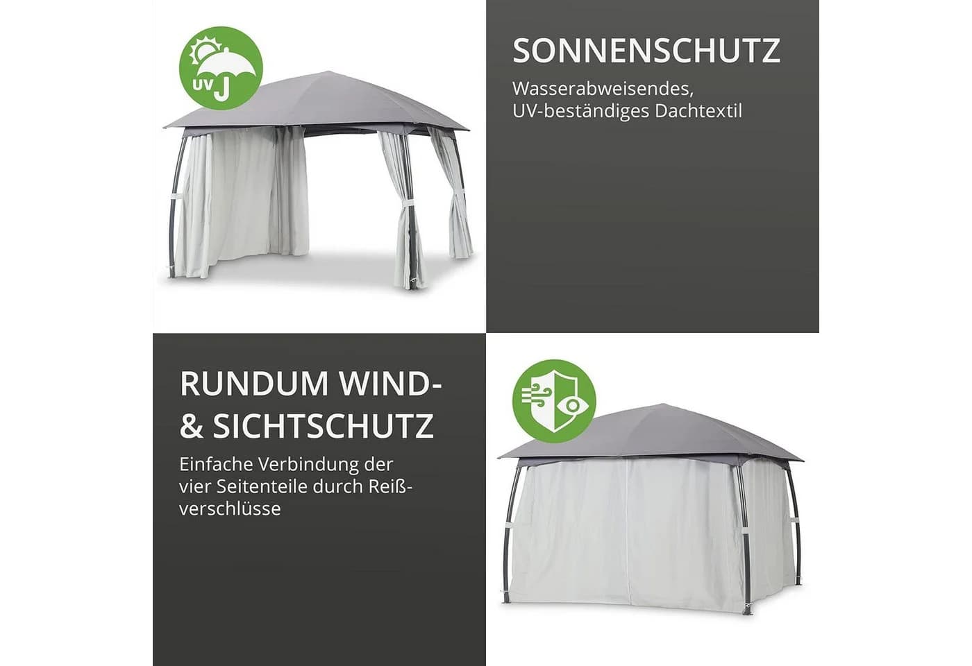 Moderner Garten-Pavillon aus Stahl und Stoff - Bild 4