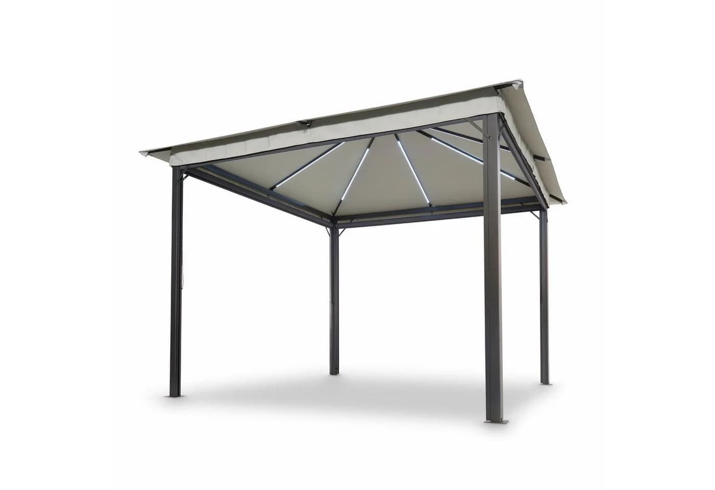 Leco Pavillon Lina mit 4 Seitenrollos & LED-Beleuchtung Grau - Bild 2